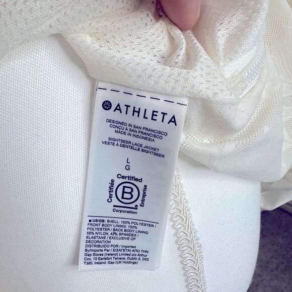 Athleta Sightseer Lace Cream Jacket size L - Picture 11 of 14